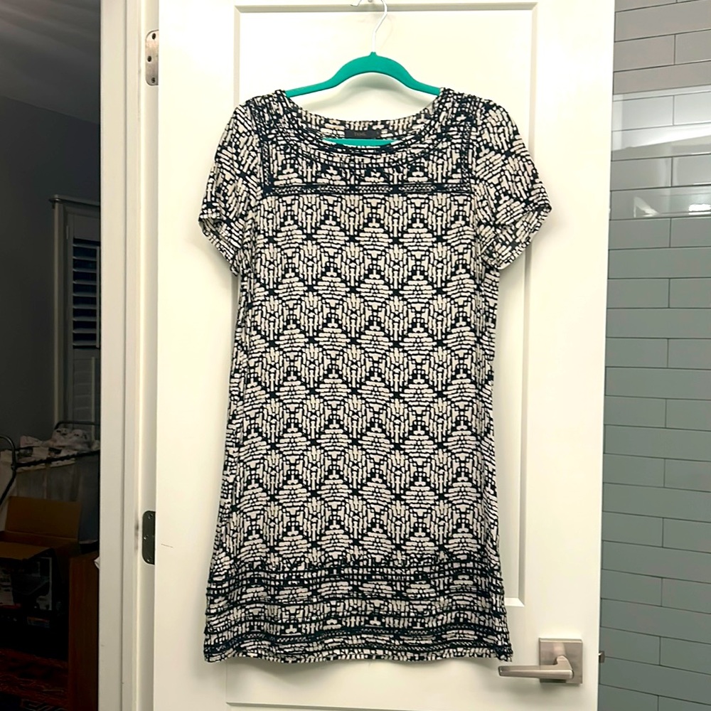 Thml shift dress - navy and white - small